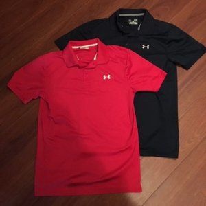 Under Armour Blue & Red polo's size S  "2 for $22"